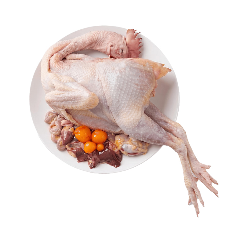 Frozen Whole Hen Confucian Style (with Head, Feet and Giblets), 1pc 3-4 lb