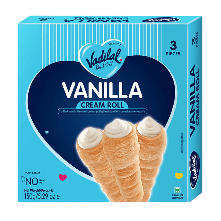 Vadilal Vanilla Cream Roll 150 g