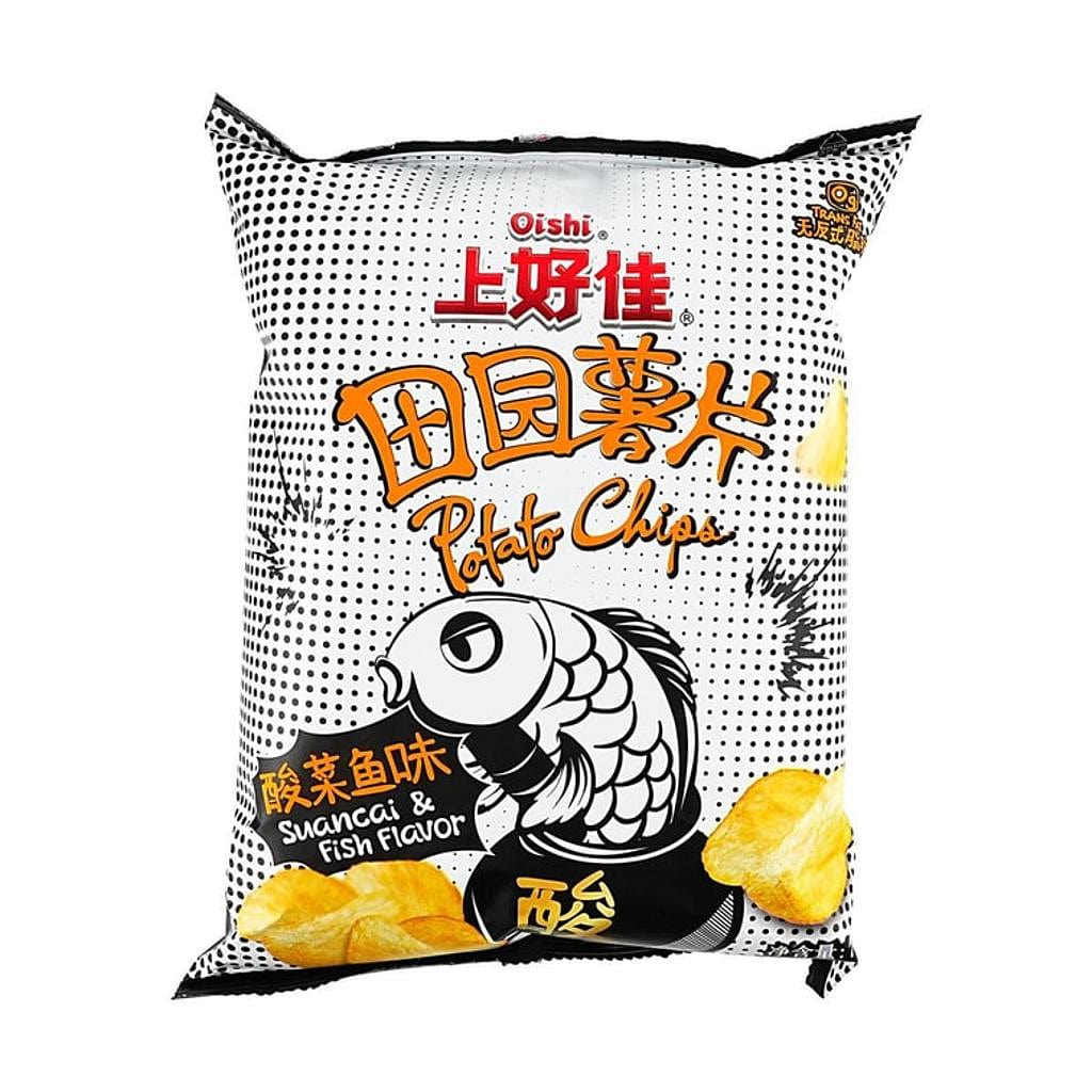 OISHI X TAIER Potato Chips (Pickled Cabbage Fish Flavor) 80 グラム