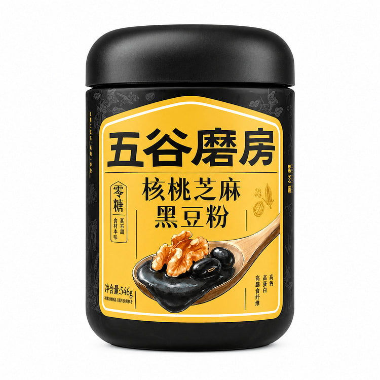 五谷磨房 核桃芝麻黑豆粉 0糖 546 克