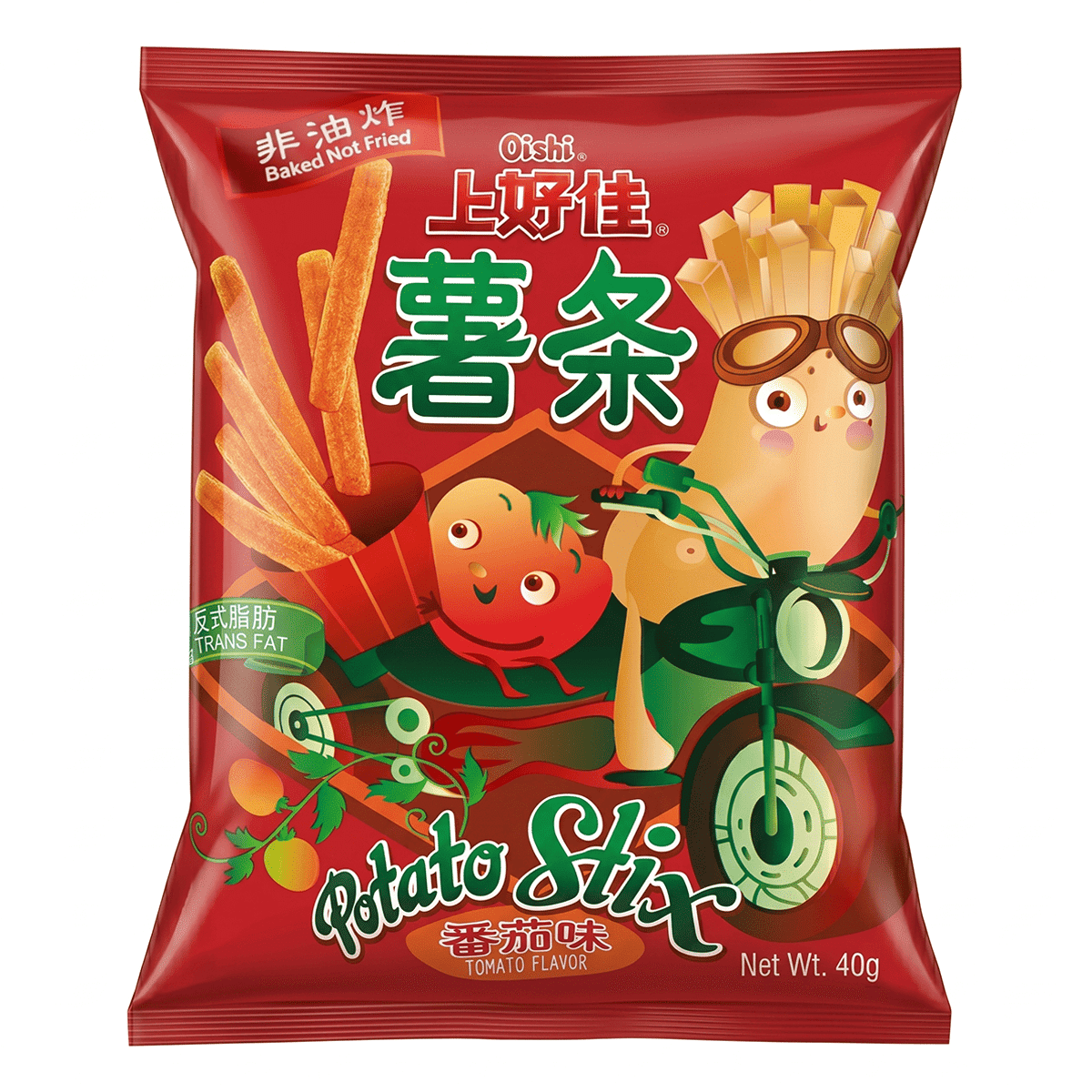 Bánh Khoai Tây Chiên Thanh Oishi, Vị Cà Chua 40 g