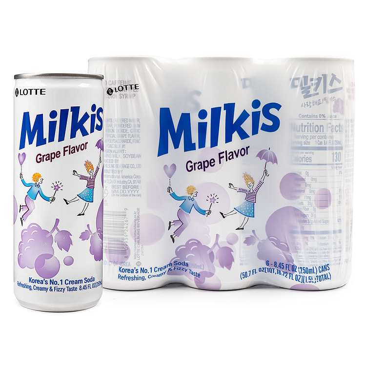 Lotte Milkis Grape Flavor 250 毫升*6 罐