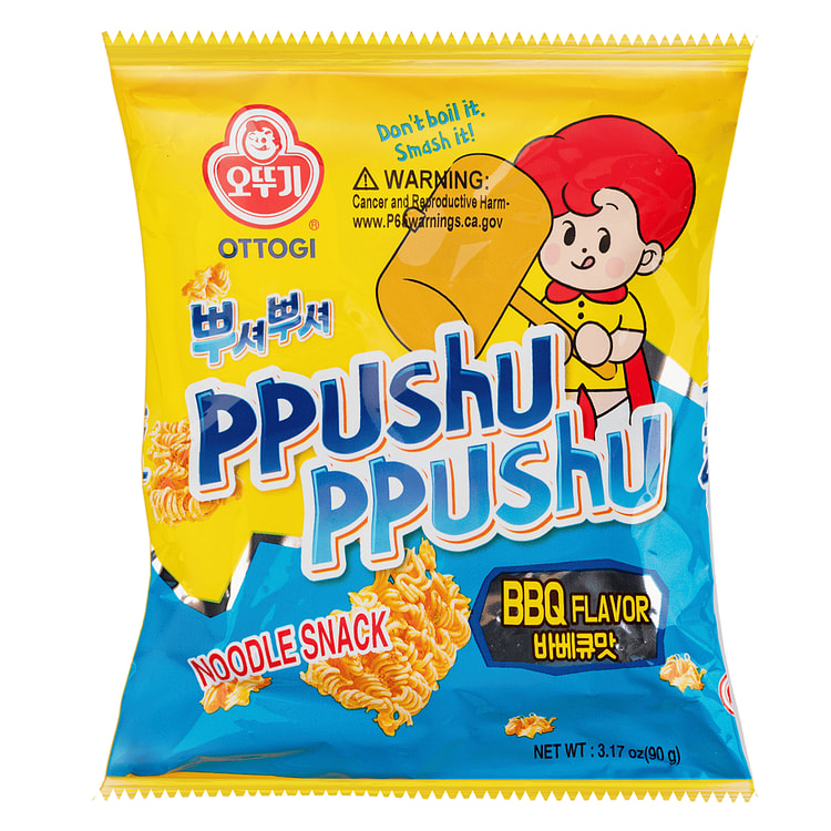 Otoki Ppushu Ppushu Noodle Snack, BBQ Flavor 90 g