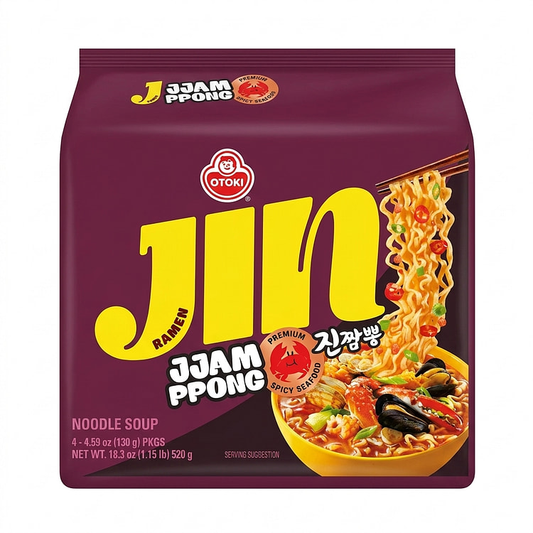Otoki Jin Jjambbong Spicy Seafood Noodles 130g*4 520 g