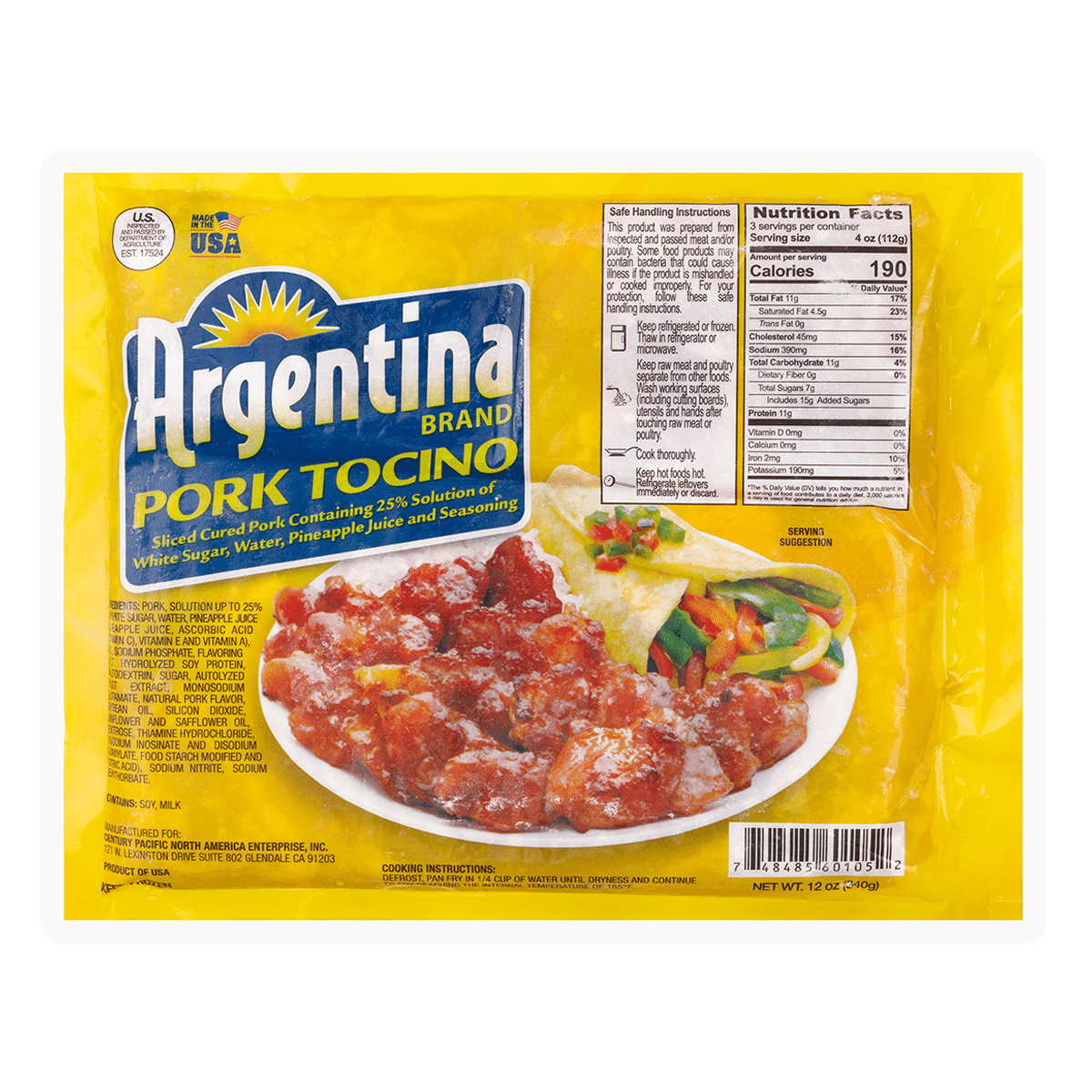Argentina Pork Tocino, Frozen 12 oz