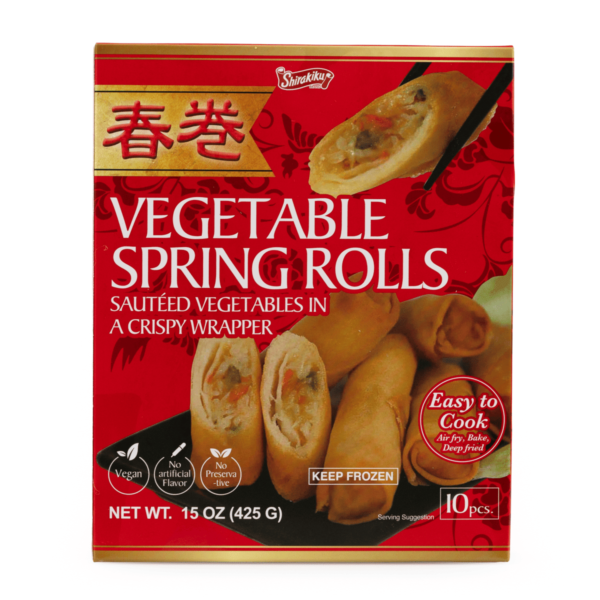 Shirakiku Spring Roll Vegetable, Frozen 15 oz