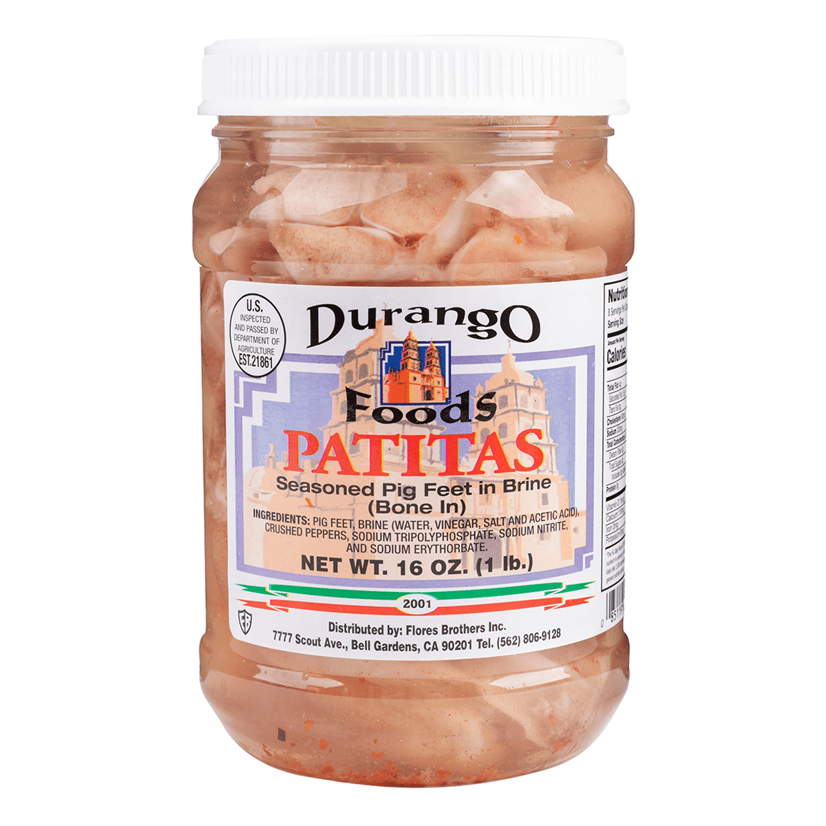 Durango Foods seasoned Pig Feet in Brine (Bone in) 16 oz