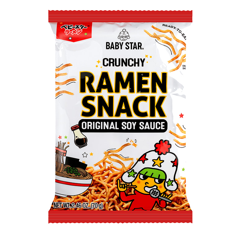 Baby Star Crispy Ramen Snack Original Soy Sauce Flavor 75 g (min 2)