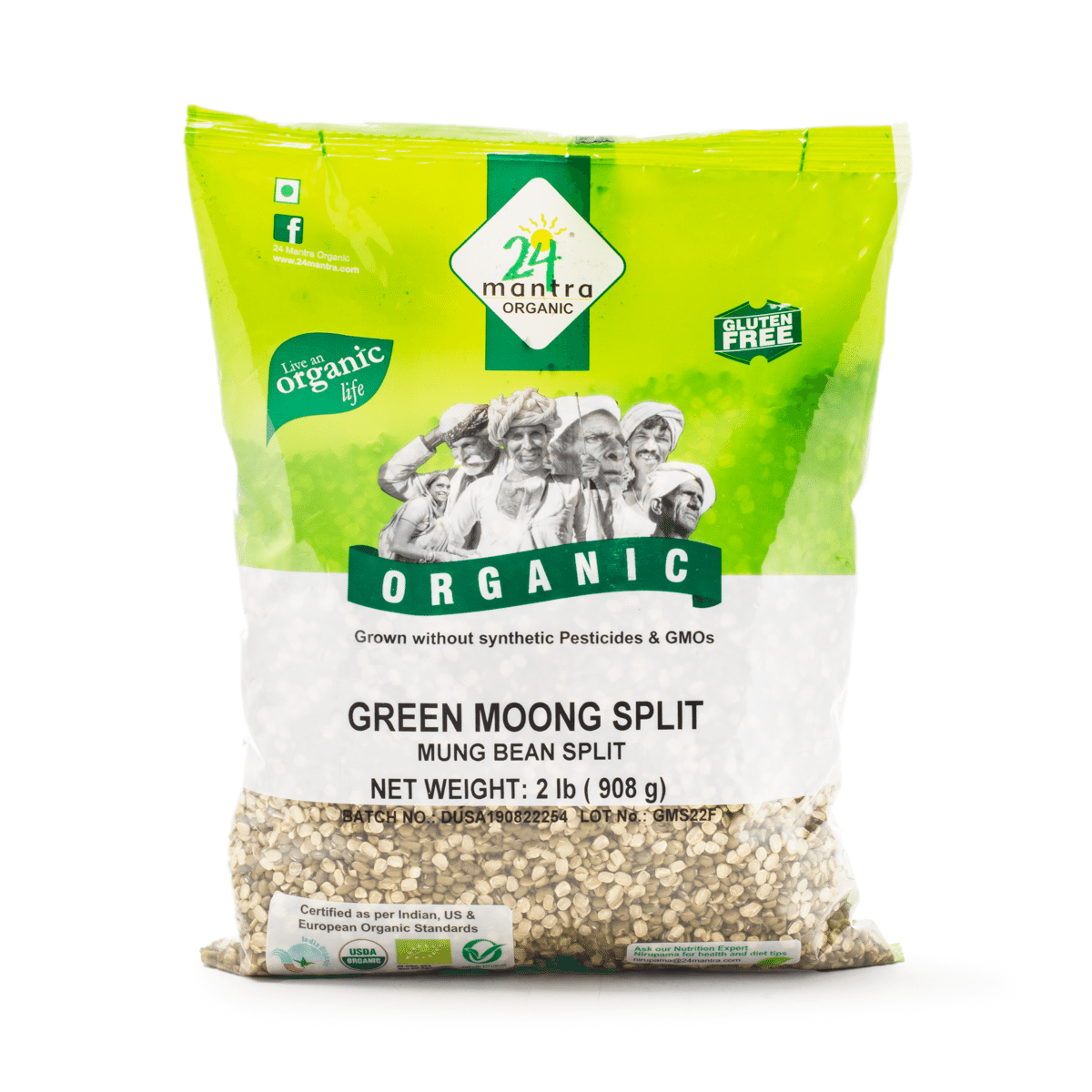 24 Mantra Organic Green Moong Split 2 lb