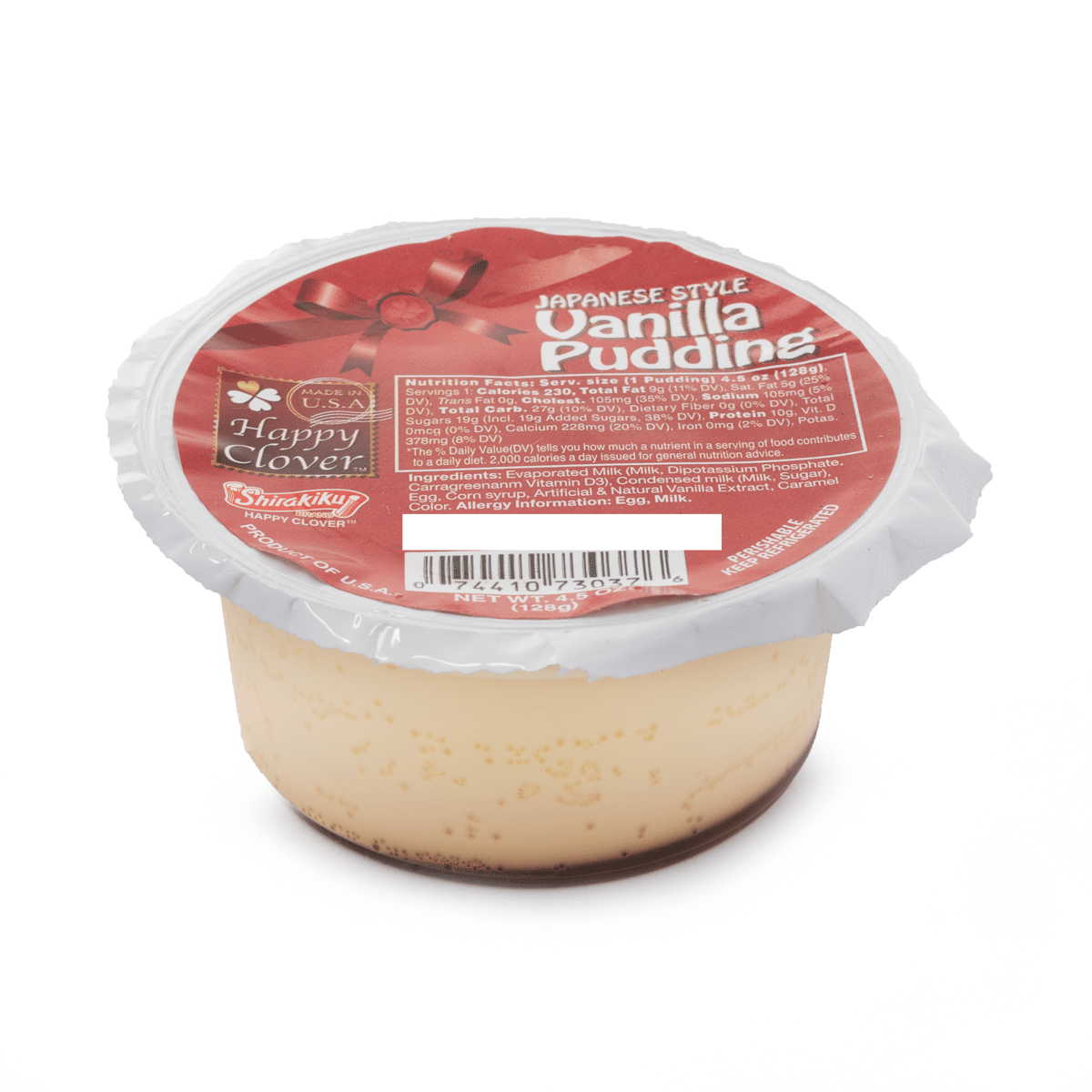 Happy Clover Pudding Japanese Vanilla Flavor 128 g