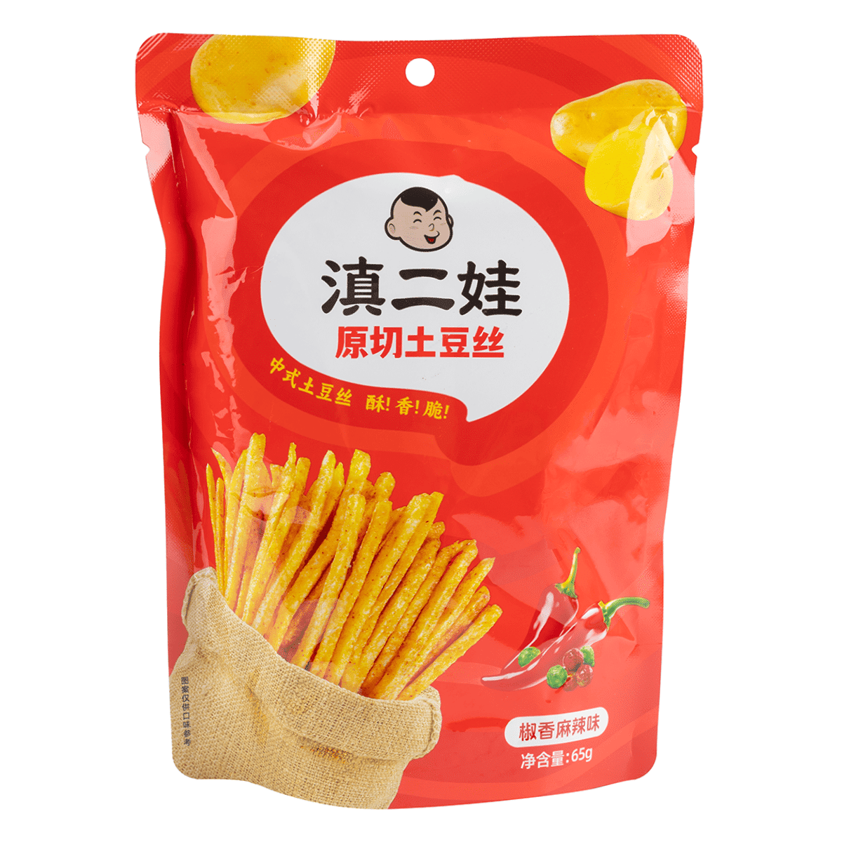 滇二娃 原切土豆丝 椒香麻辣味 65 克