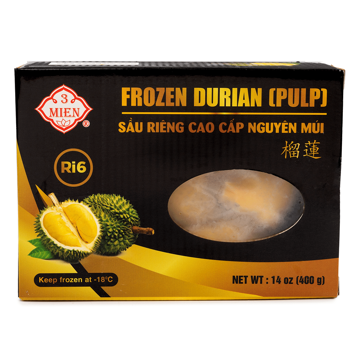 3 Mien Premium Ri6 Durian (Pulp), Frozen 14 oz