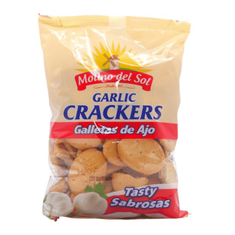 Molino del Sol Tasty Garlic Crackers 8.18 oz