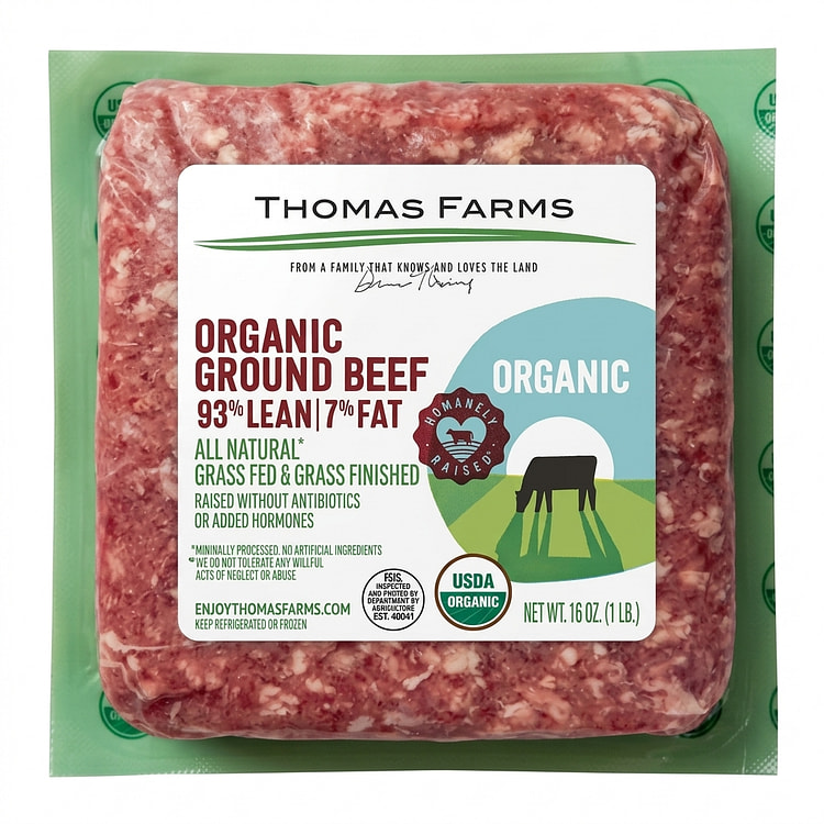 Carne de Vaca Moída Orgânica Thomas Farms 1 lb