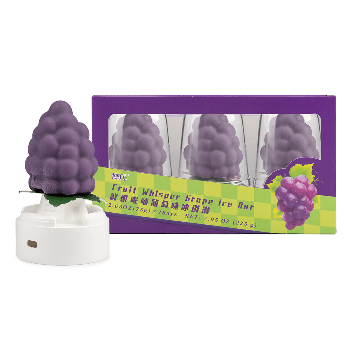 Deshi Fruit Whisper Grape Ice Bar(75g x 3pc) 225 グラム