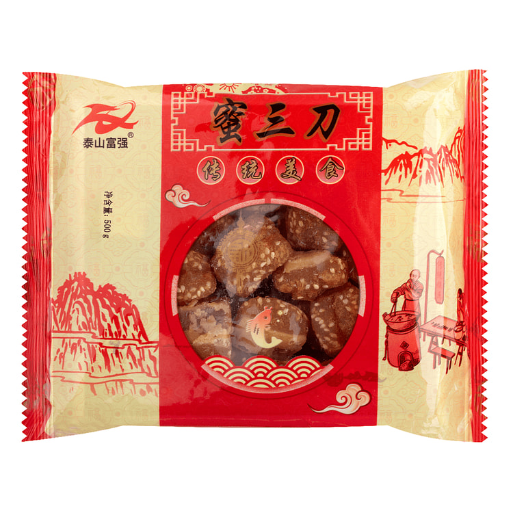 泰山富强 蜜三刀糖耳朵 【北方传统小吃 新年年货必买】 500 克