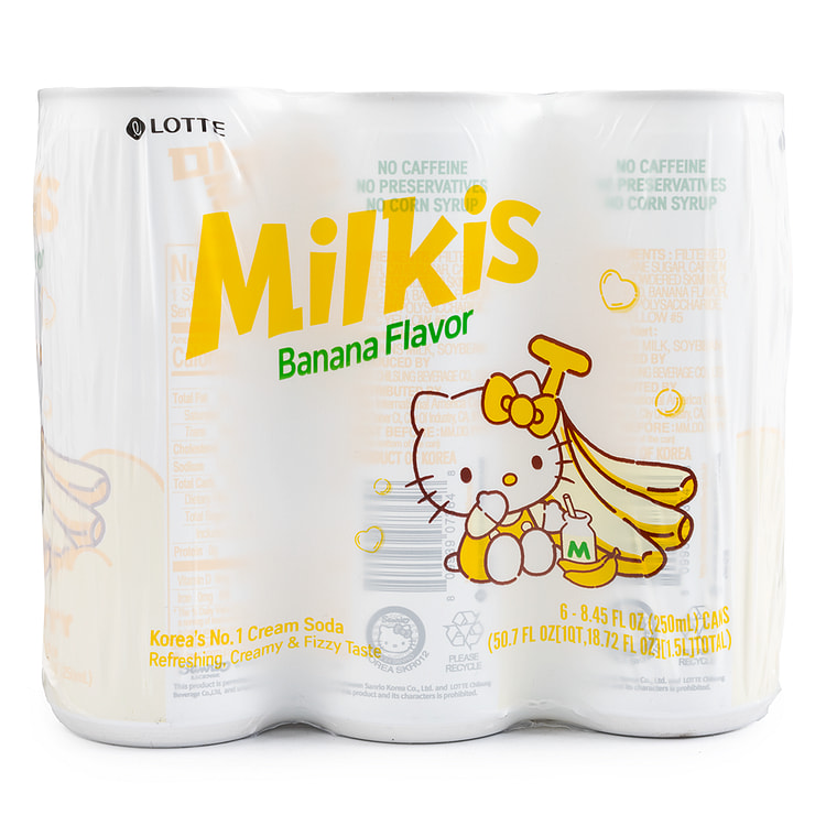 Lotte Milkis Sabor Plátano 250 ml*6 can