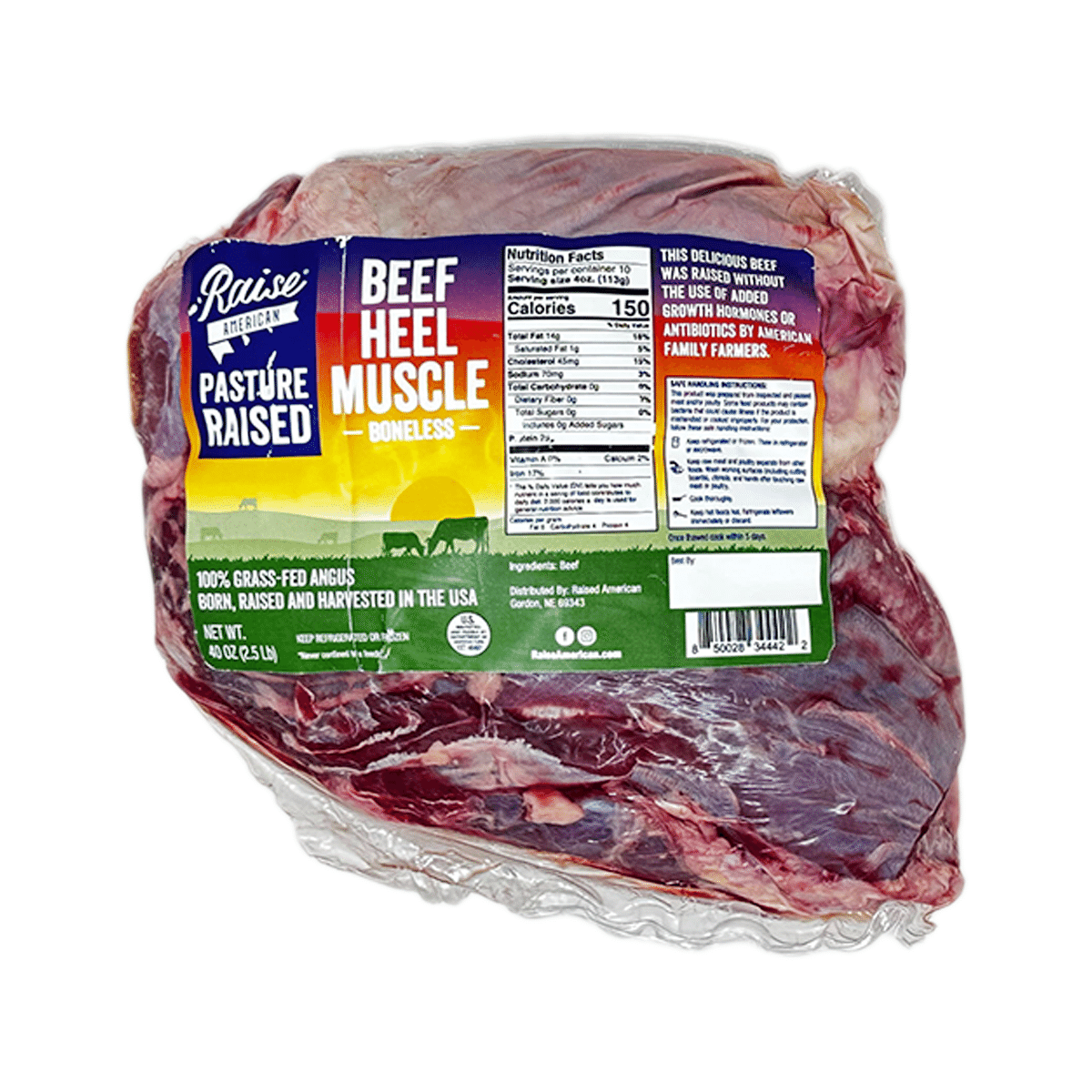 Músculo del Talón de Res Angus Alimentada 100% con Pasto 2.5 libra(s)