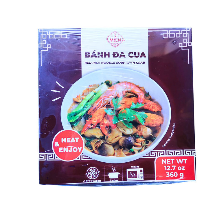 3 Mien Red Rice Noodle Soup with Crab, Frozen 360 g