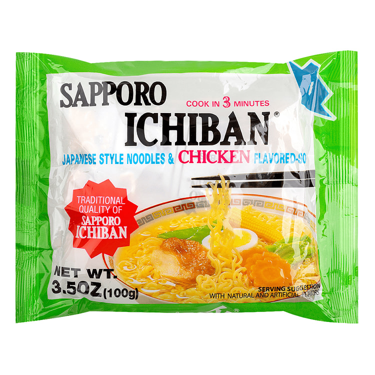 Sapporo Ichiban Instant Japanese Style Noodles, Chicken 3.5 oz (min 4)