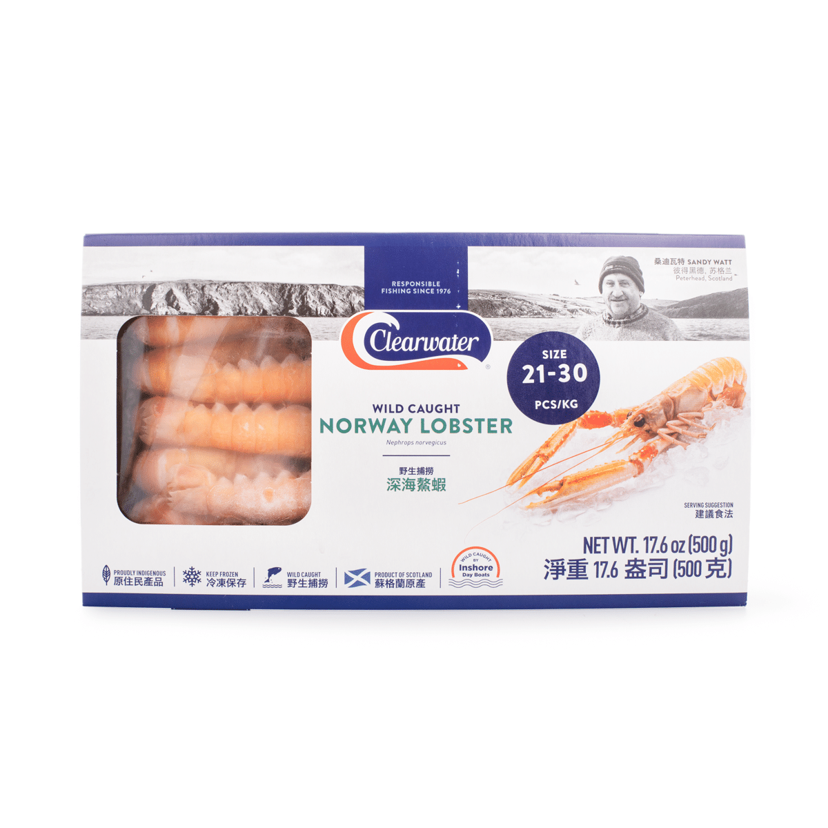 Lagostim da Noruega Clearwater Congelado 500 g