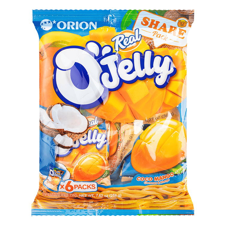 ORION O'JELLY GUMMY CANDY REAL COCO MANGO multipack 36 g*6 pack