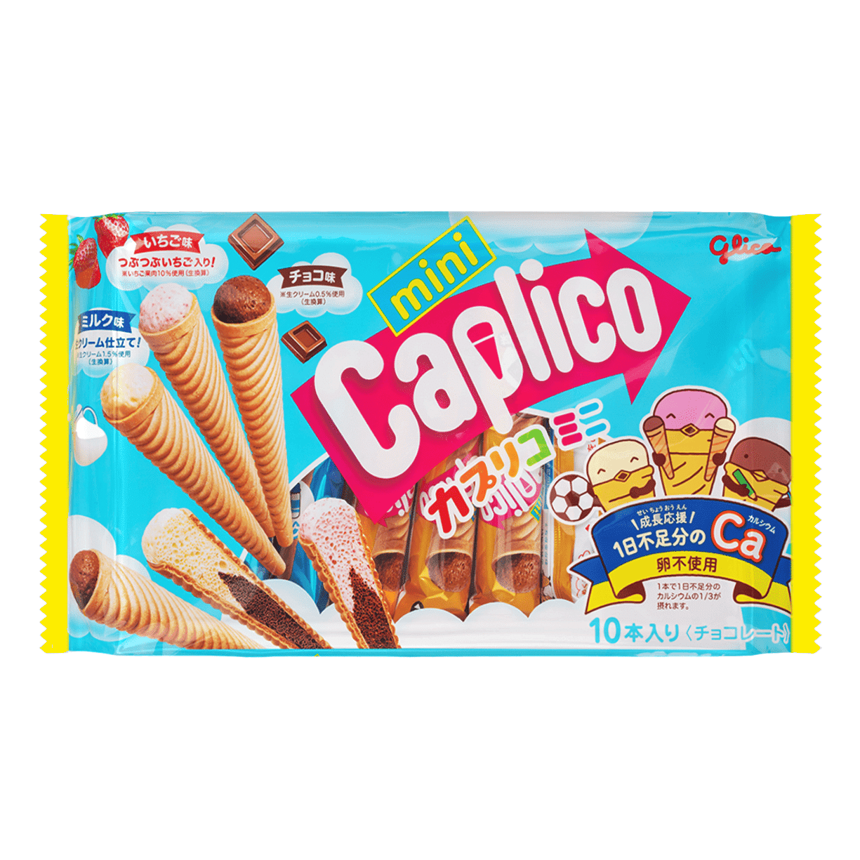 Glico Calpico 미니 오부르코 과자 바닐라,딸리,초코 세가지맛 10개입 82.5 그램