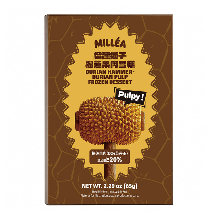 MILLEA Durian Hammer - Durian Pulp Frozen Dessert 65 g (min 2)