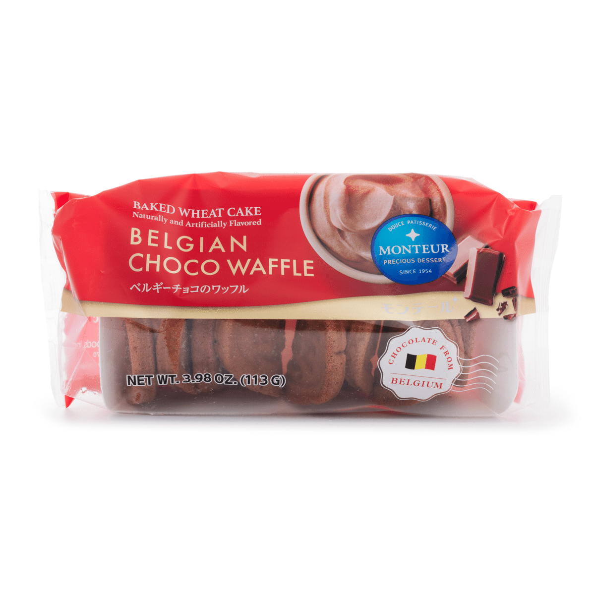Waffle de Chocolate Belga Monteur 4pcs 4.4 oz