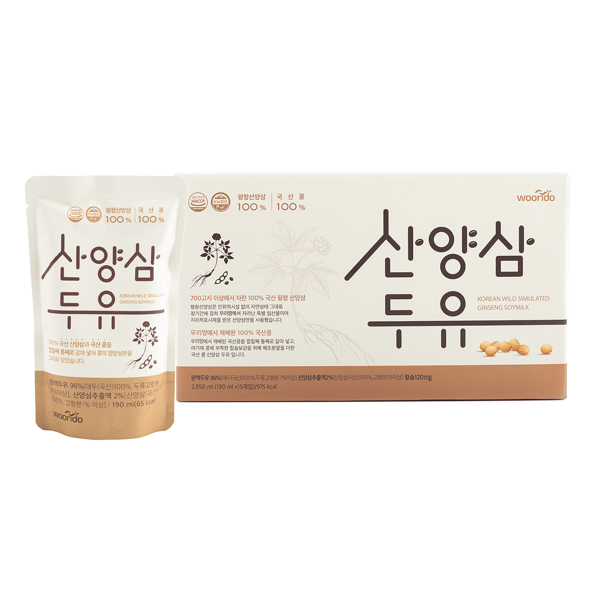 Woorido Wild Ginseng Soy Milk 190 ml*15 pack