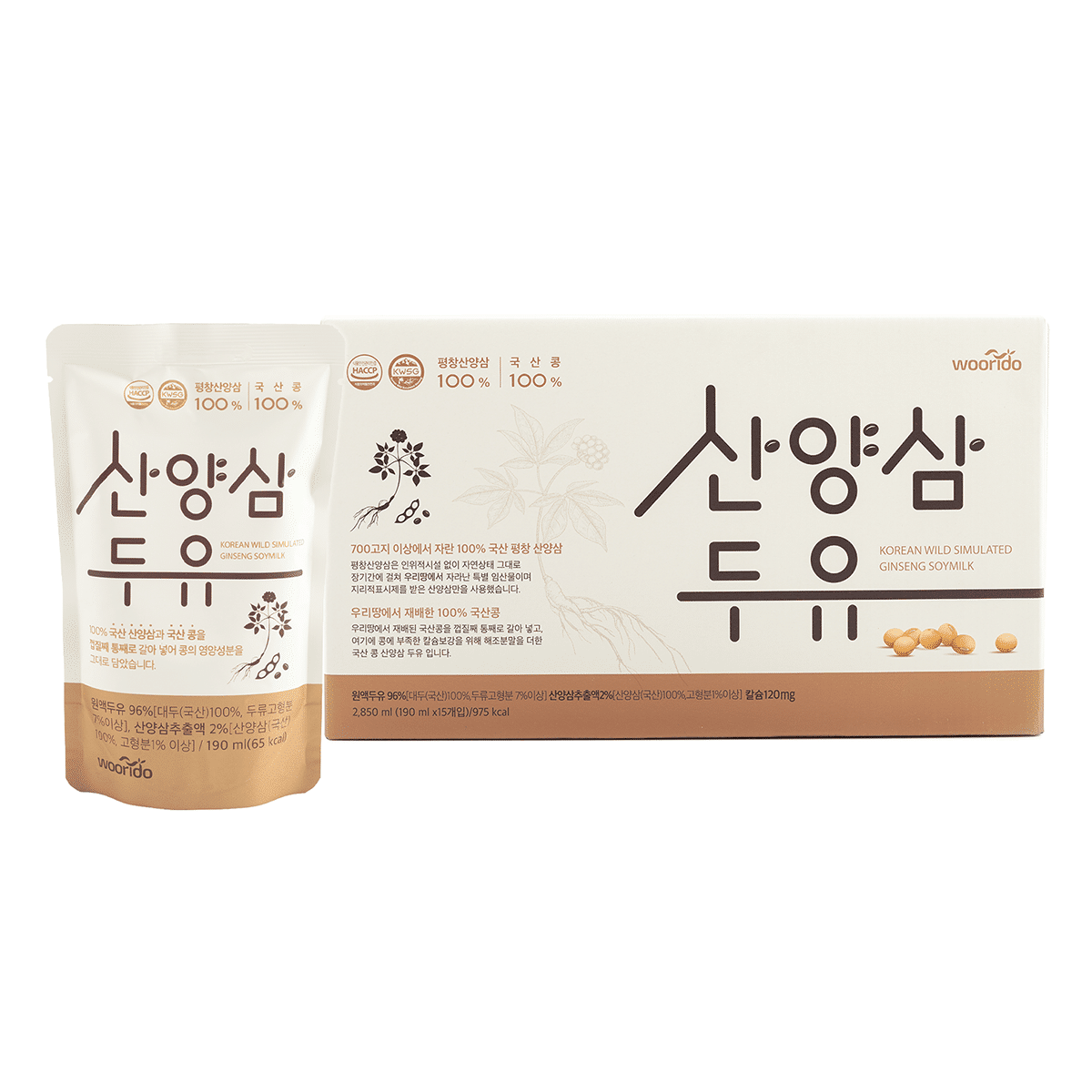 Woorido Wild Ginseng Soy Milk 190 毫升*15 包