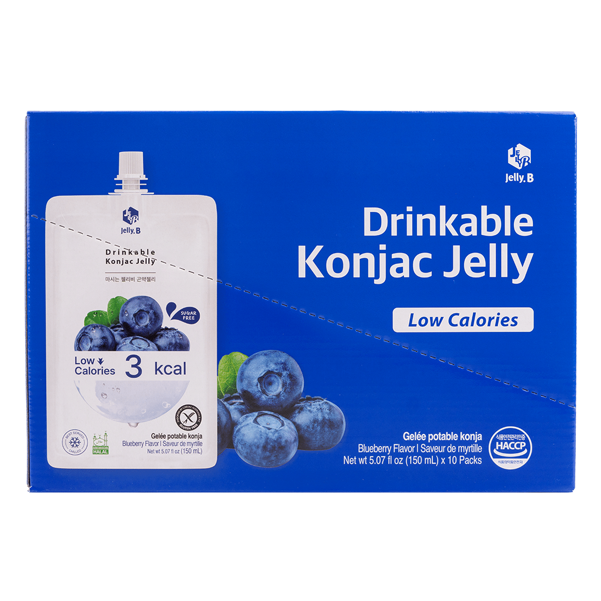 Jayone Jelly.B 蒟蒻ゼリー ブルーベリー味 5.07 fl.oz*10 パック