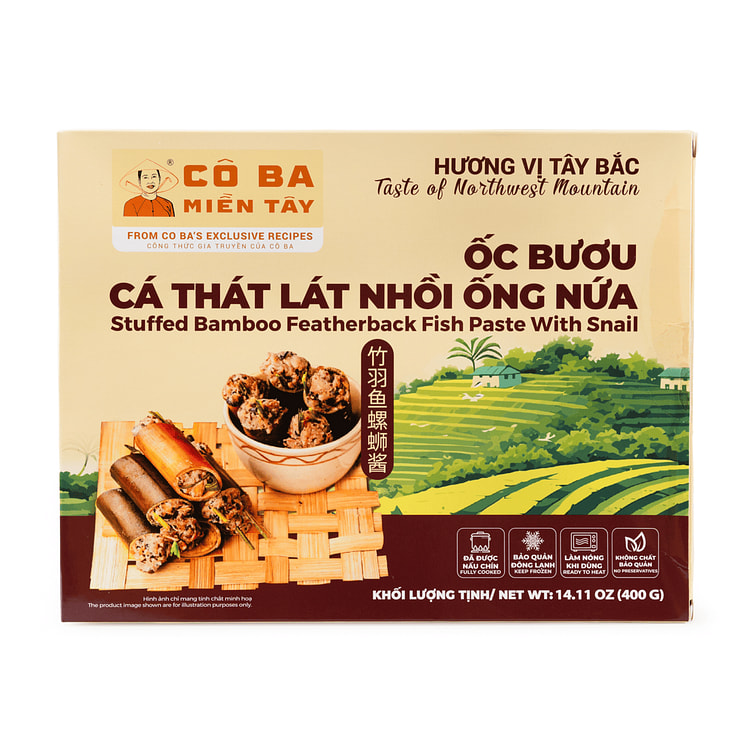 Co Ba Mien Tay Stuffed Bamboo Featherback Fish Paste with Snail, Frozen 10.