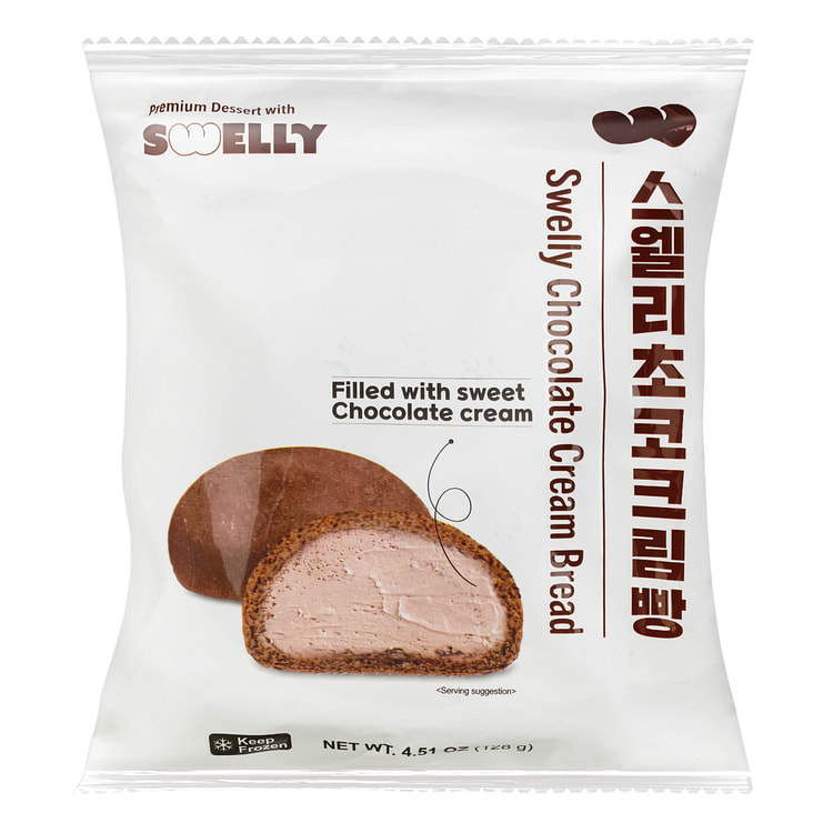 Swelly 韩国 巧克力 爆浆冰面包 128 克