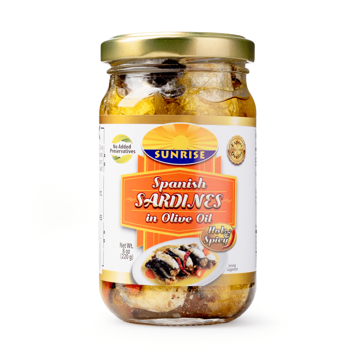 Sunrise Spanish Sardines in Olive Oil, Hot & Spicy 200 g