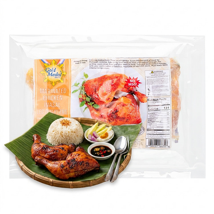 Gold Medal Bacolod Chicken Inasal Leg Quarter Frozen 18 oz