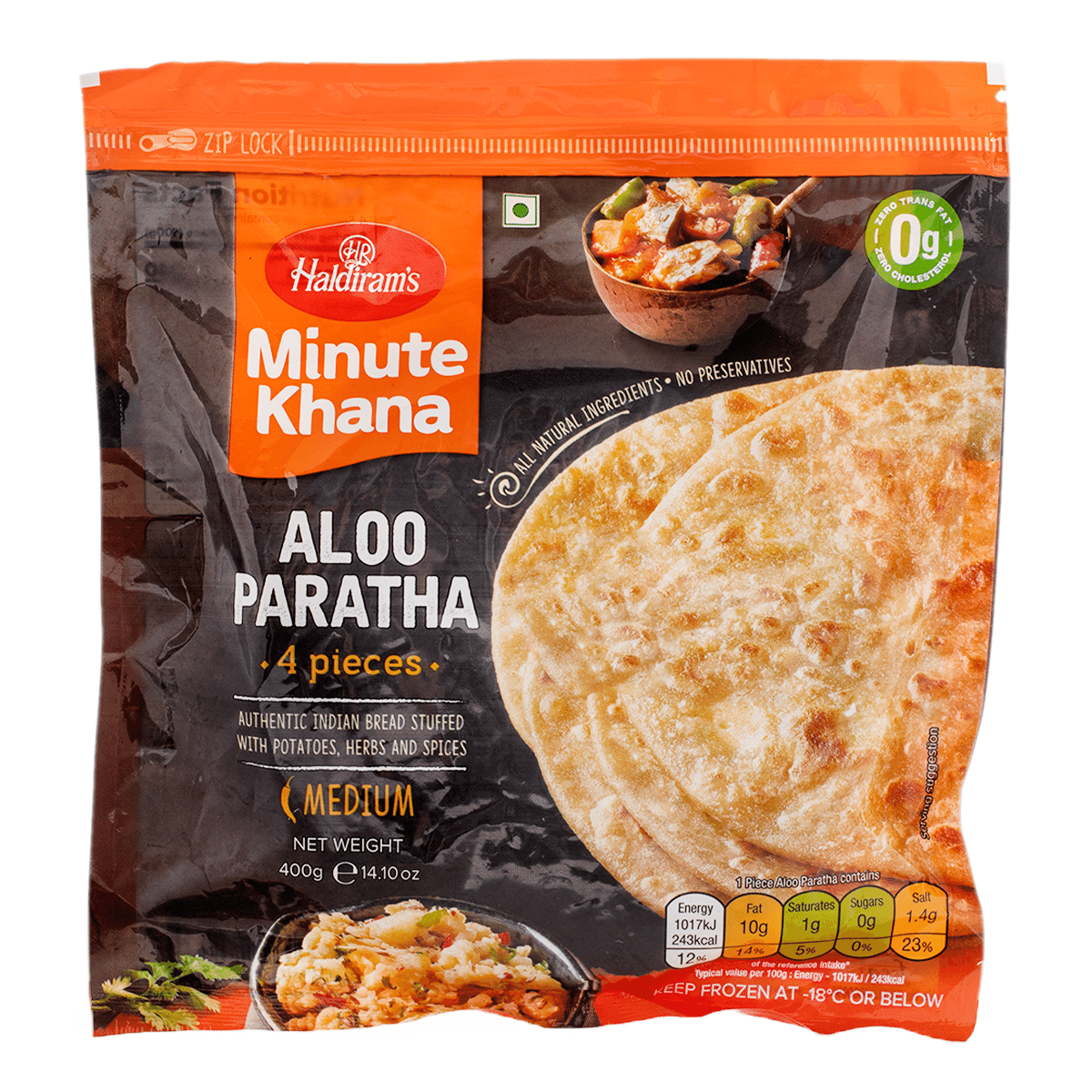 Haldiram's Aloo Paratha Frozen 400 g