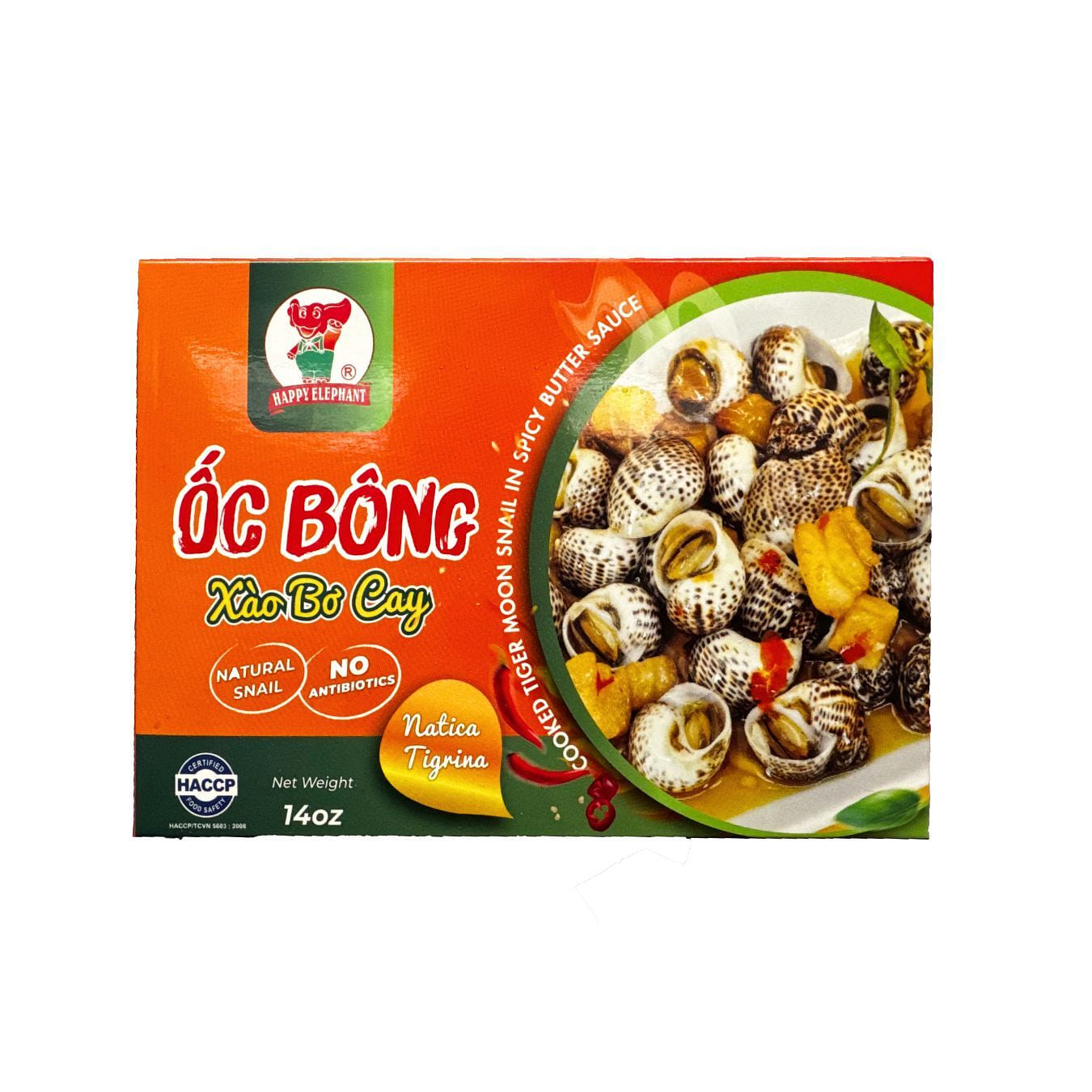 Happy Elephant Cooked Tiger Moon Snail in Spicy Butter Sauce 14 oz