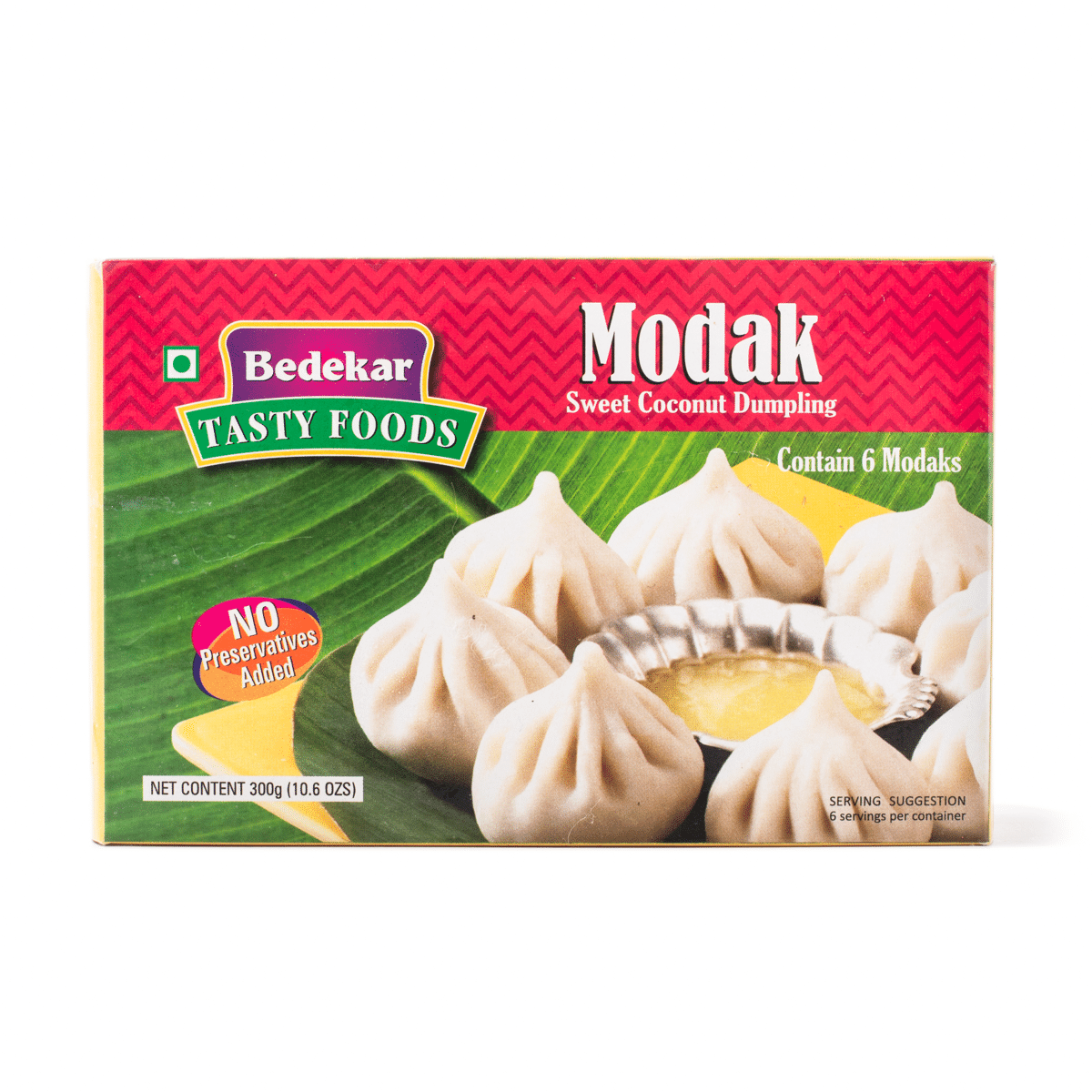 Bedekar Modak (Sweet Coconut Dumplings) 6pcs, Frozen 300 g