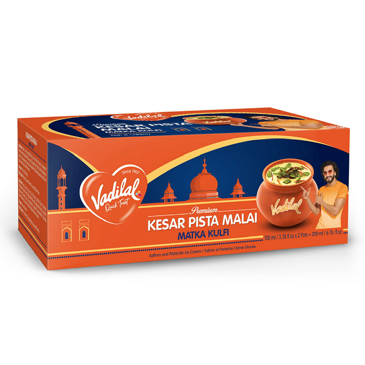 Vadilal Matka Kulfi Kesar Pista 3.38 fl.oz