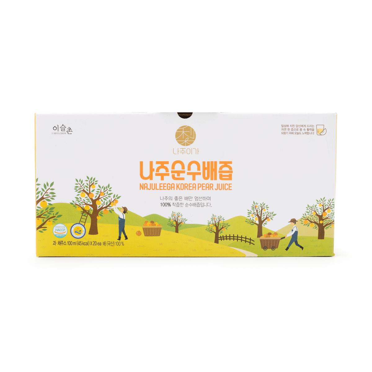 Jeollanam-do Korean Pear Juice 100 ml*20 pack*6 case