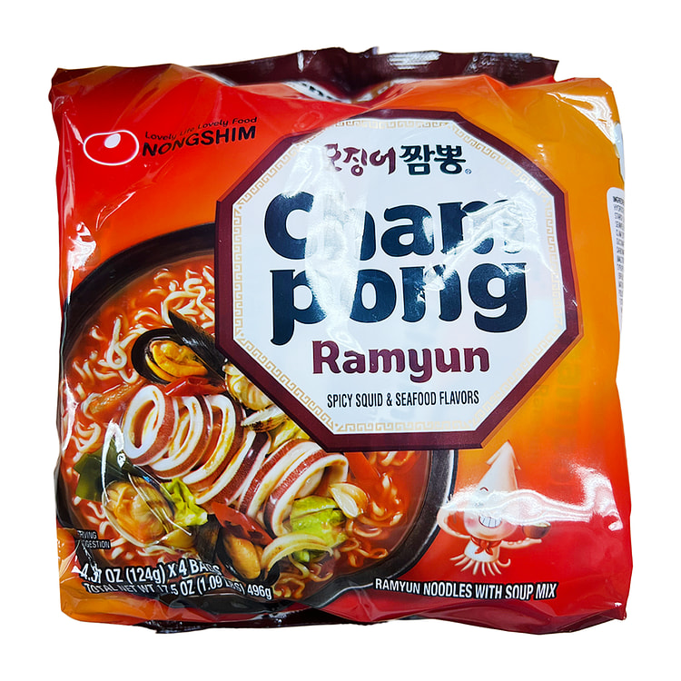 Nongshim Squid Champong Ramyun 124 克*4 包
