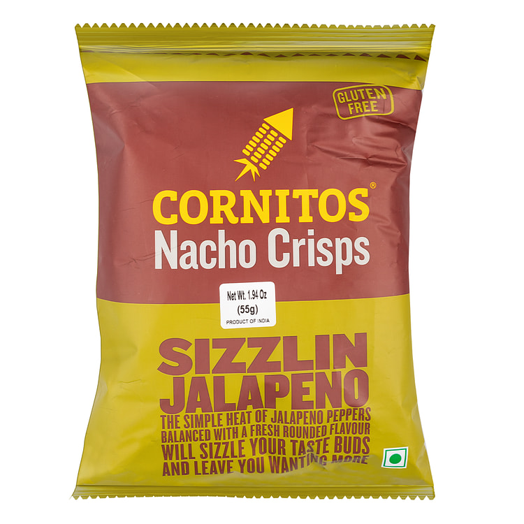 Nachos Crujientes Sabor Jalapeño Picante Cornitos 55 g