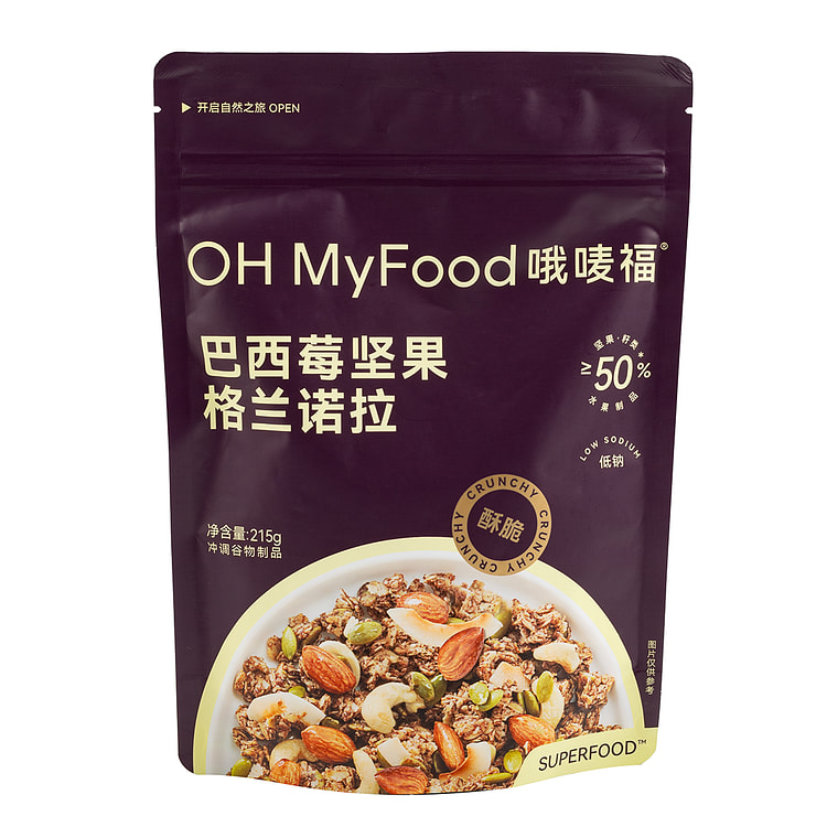 OH MyFood 巴西莓坚果燕麦混合麦片 【早餐必备，健康首选】 215 克
