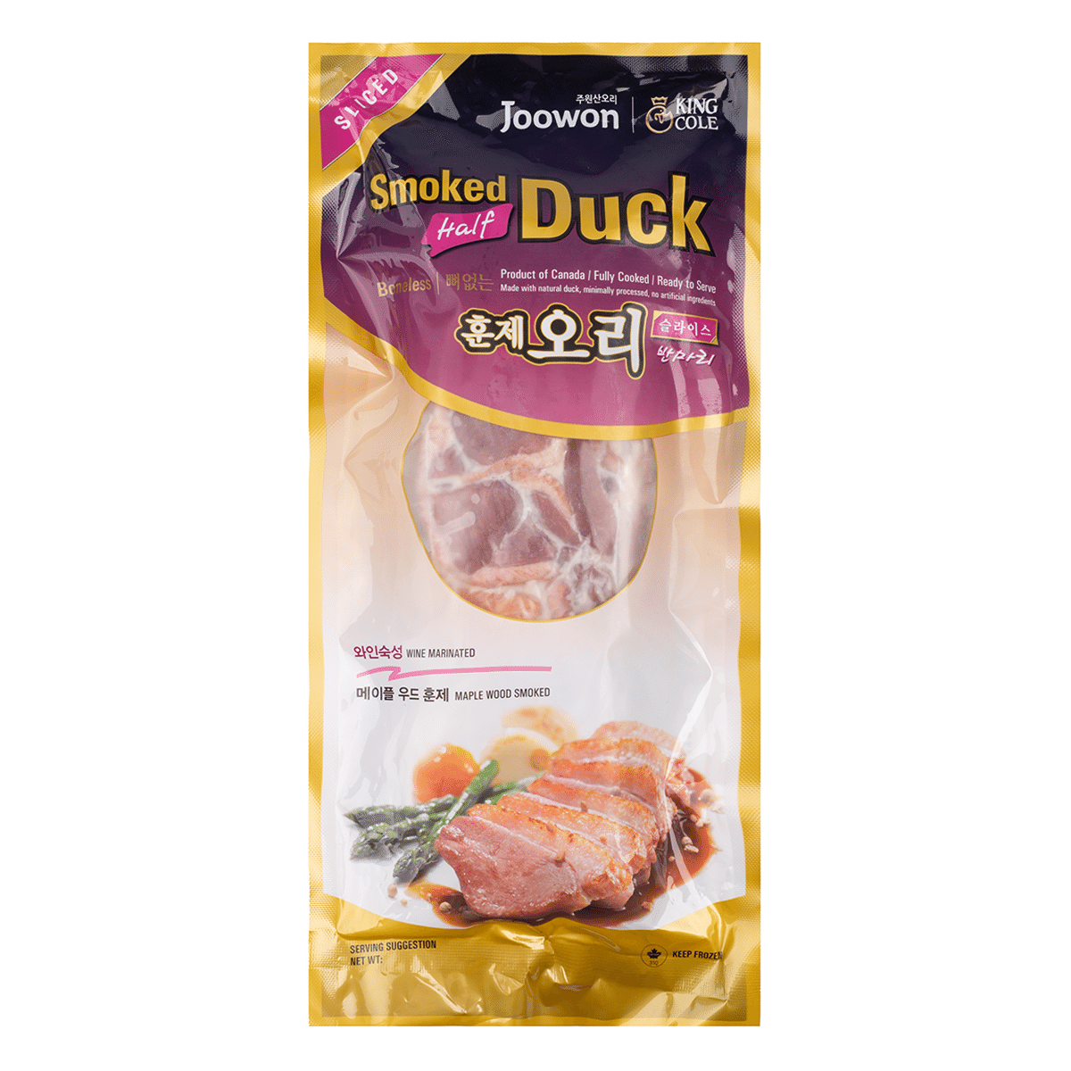 JOOWON King Cole Boneless Smoked Half Duck (Sliced), Frozen 1.25-1.44 lb