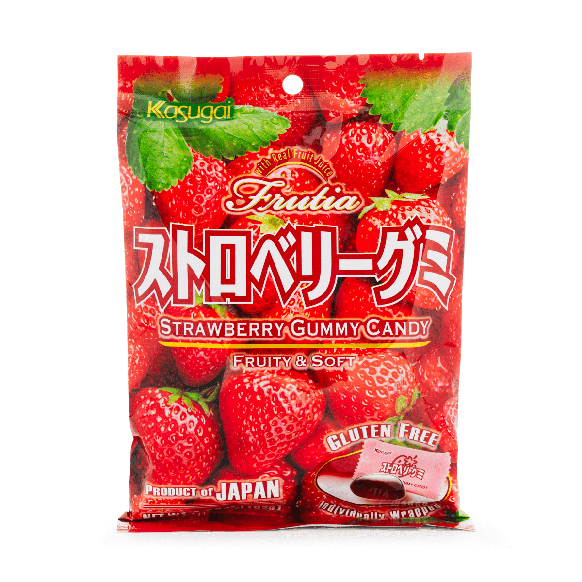 Kasugai Frutia Gummy Strawberry Flavor 3.59 oz