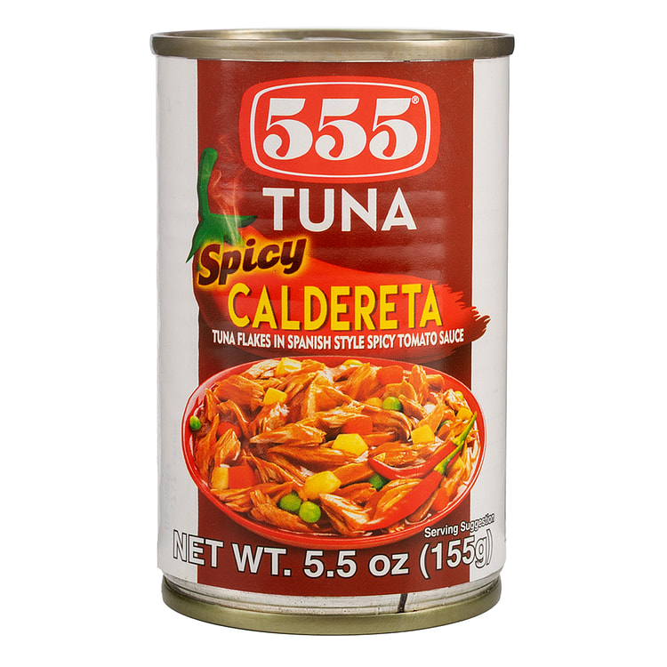 555 Tuna Flakes Caldereta Spicy 5.5 盎司 (min 3)