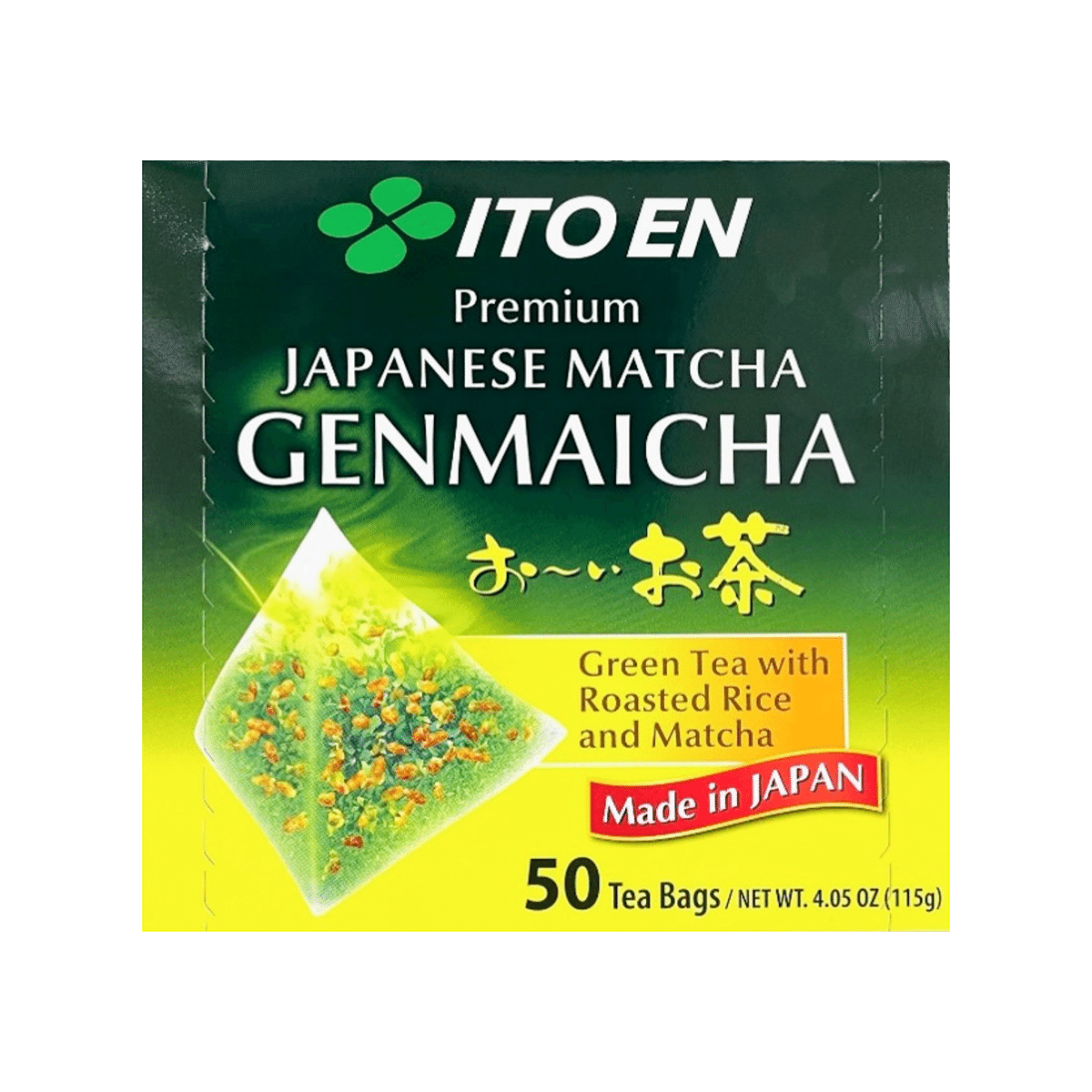 Itoen Oi Ocha Premium Genmaicha, Green Tea with Roasted Rice and Matcha, Value Pack 0.08 oz*50 pack