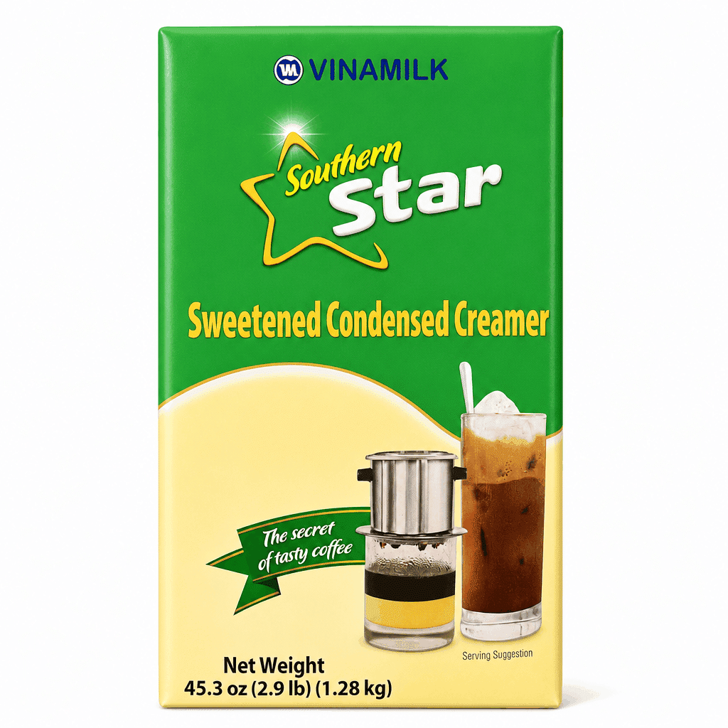 Vinamilk Southern Star Sweetened Condensed Creamer Jumbo Size (2.9 lb) (1.28 kg) 45.3 oz