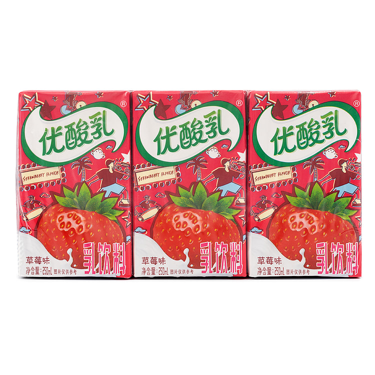 伊利 优酸乳 乳饮料草莓味 250 毫升*6 盒